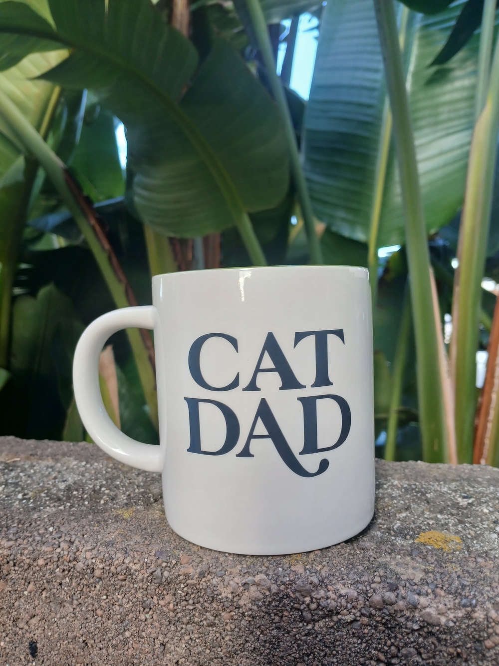 Parker Lane Cat Dad White Ceramic Mug with Navy Print
